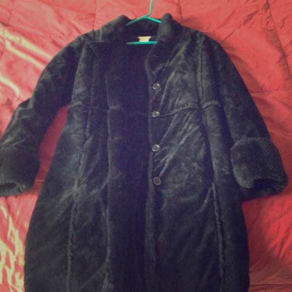 Black polyvinyl long jacket