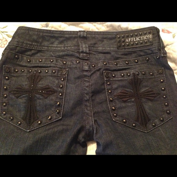💢SOLD💢AFFLICTION JEANS with embellished pockets