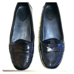 Cole Haan black patent loafers