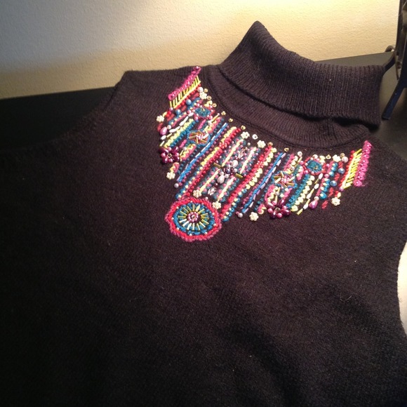 Beaded sleeveless sweater
