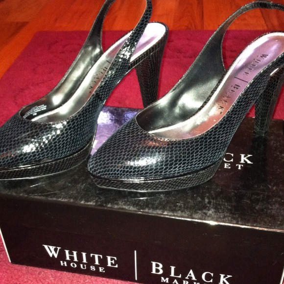 White House Black Market black snakeskin heels-7