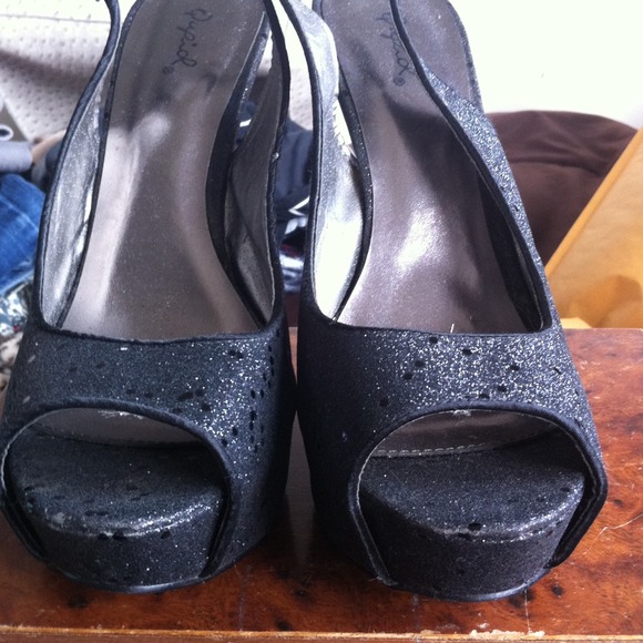 Reserved: Sparkly black heels
