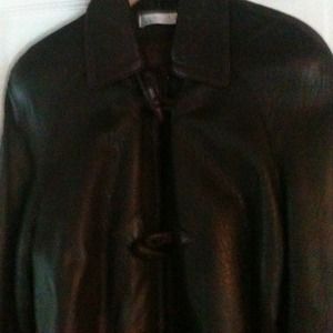 Andrew Marc Dark Brown Leather Coat