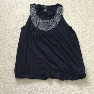 bundle/Cute top with beads around collar/pur shirt