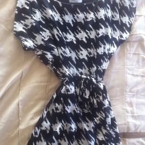 Papaya Black and White Dress