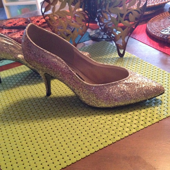 Silver glitter 3inch heels