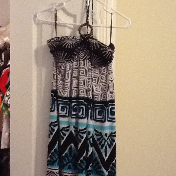 Bundle! Halter maxi dress! & green shirt