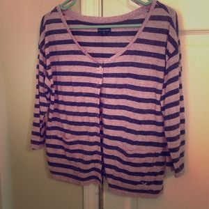 Heather purple & navy cardigan