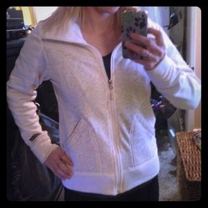 White and Cream Zip Up Jacket