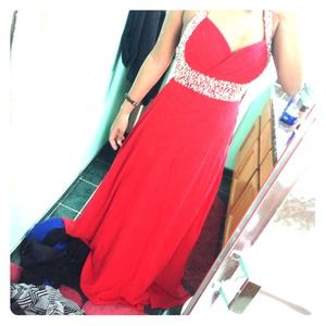 Fire red prom dress