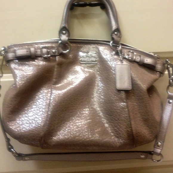 COACH 18931 Madison Embossed Metallic Satchel