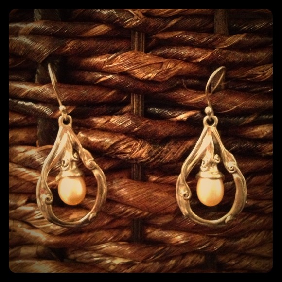 Hagit Gorali Sterling Pearl Dangle Earrings