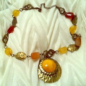 Beaded metal necklace