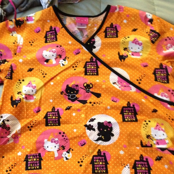 Hello Kitty Halloween scrub top