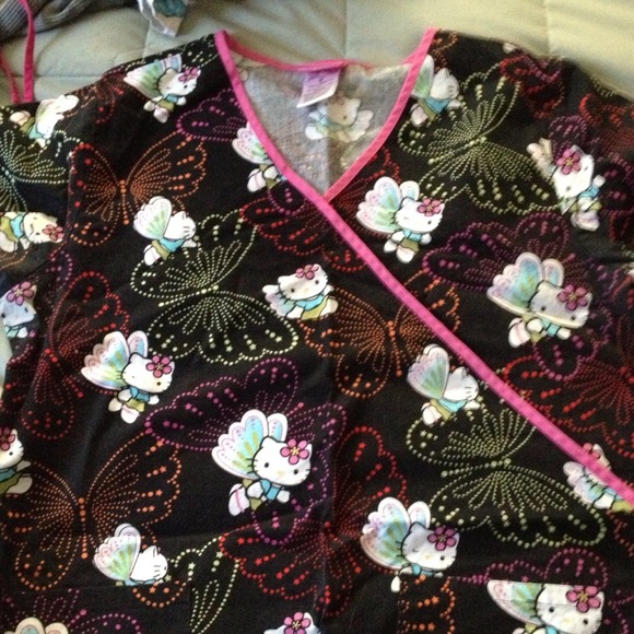 Hello Kitty butterfly scrub top