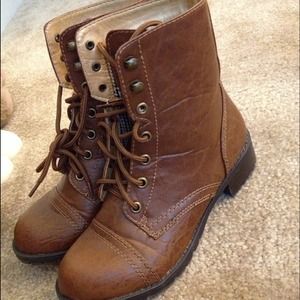Chestnut combat boots