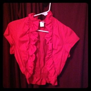 Cute red ruffled shrug