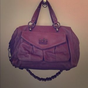 RESERVED Coach Purple Distressed Leather Handbag
