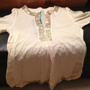 Cream bohemian bikini coverup