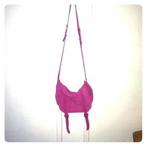 Pink leather cross body bag