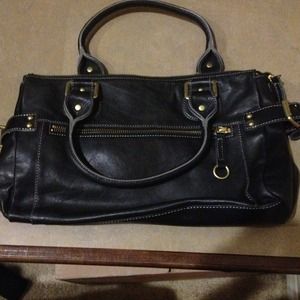 HOLD for bundle!!! Black Leather Prague purse