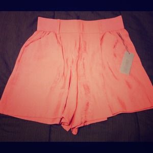 Coral high waisted shorts