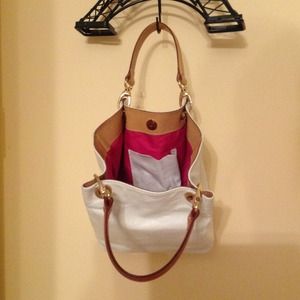 White fun leather handbag Maurizio Taiuti