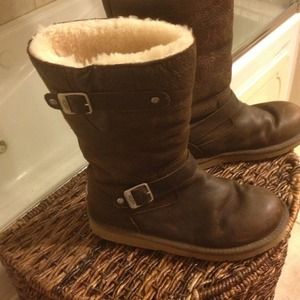Brown leather Uggs