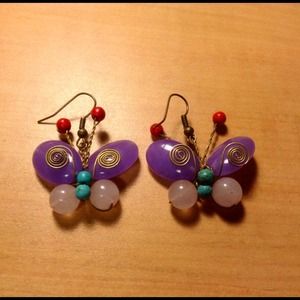 One left! Butterfly shaped earrings from Thailand