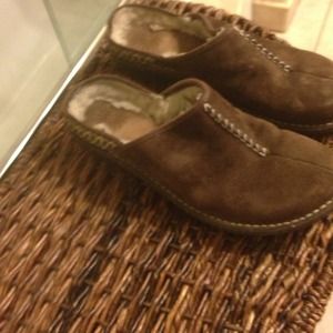 Ugg dark brown suede slippers