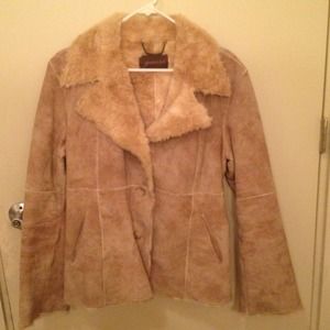 ✂️REDUCED✂️Guess suede leather coat light tan