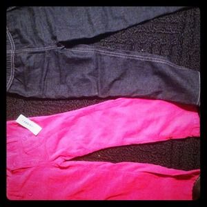 SOLD 👍👍Hot pink corduroy pants/ black jeans