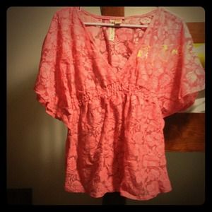 pink lace top