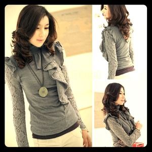 Sold Nice long sleeve sweater with flower!