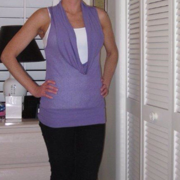 ❌SOLD❌ Purple Thin-knit Sleeveless Cowl Neck