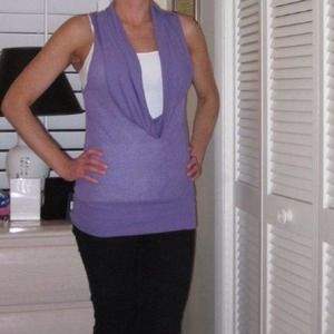 ❌SOLD❌ Purple Thin-knit Sleeveless Cowl Neck