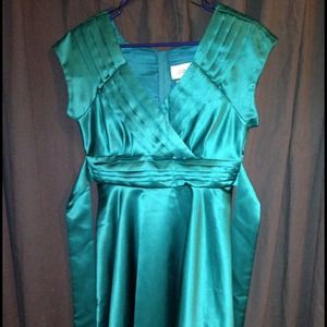 Teal Satin Dress