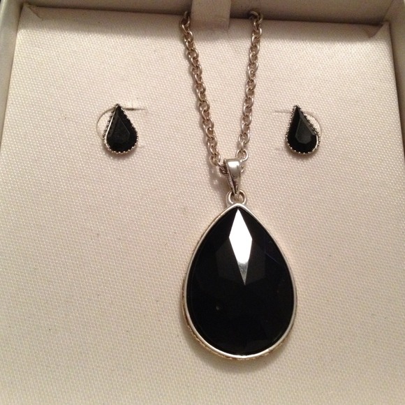 Black Onyx Necklace and Earring Set