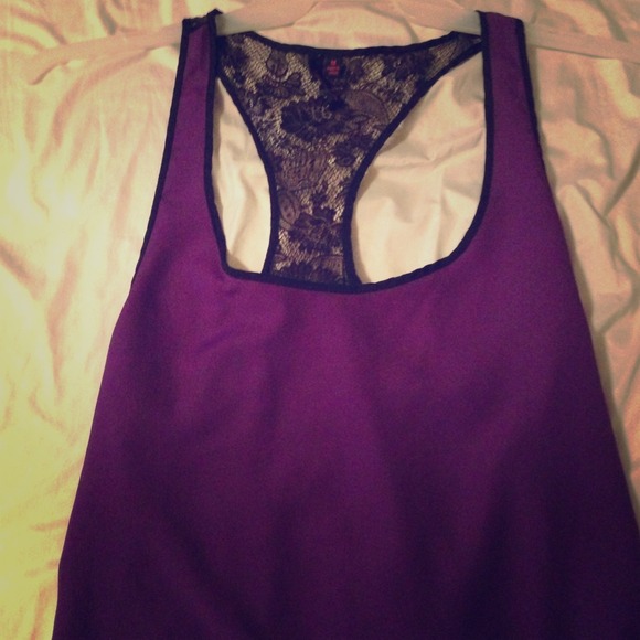 Lace back tank material girl