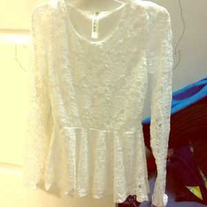 Long sleeve lace blouse white sold!