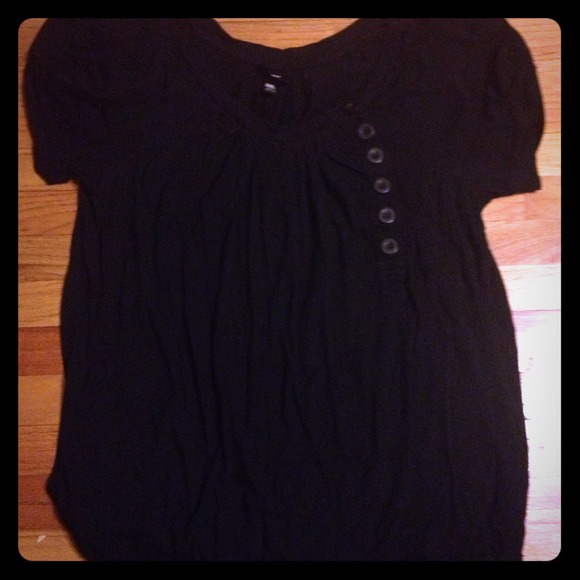 💢 Sold💢 Black Short Sleeve Blouse