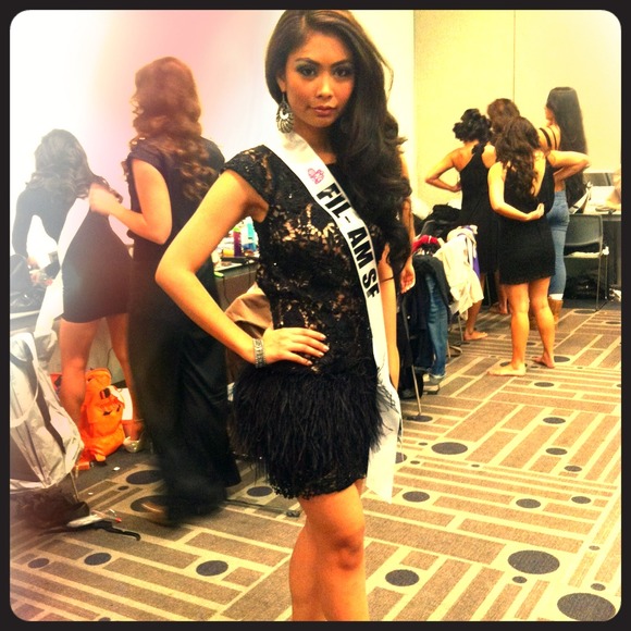 Jovani backless with feathers