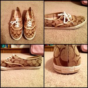 Gold coach shoes size 8 1/2