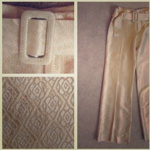 Zara Gold & Cream flared slacks