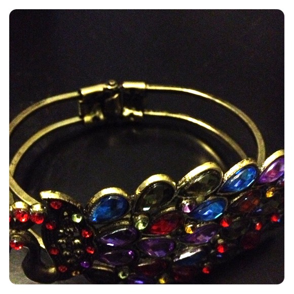 Vintage Colorful Crystal Peacock Bracelet