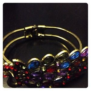 Vintage Colorful Crystal Peacock Bracelet