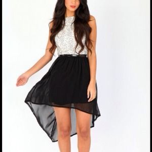 Cute cream/black cocktail dress