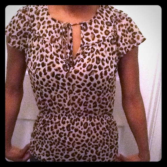 H&M Leopard Semi Sheer Shirt