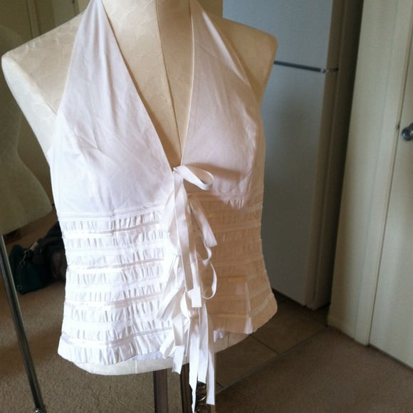 White tie front halter