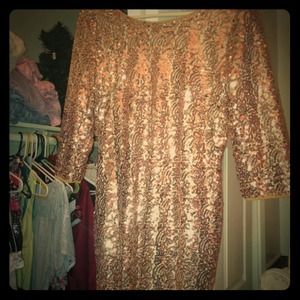 Full sequin gold dress
